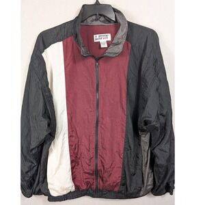 Vintage Lavon Maroon Color Block Nylon Track Jacket XL Zip Up Windbreaker 80s 90